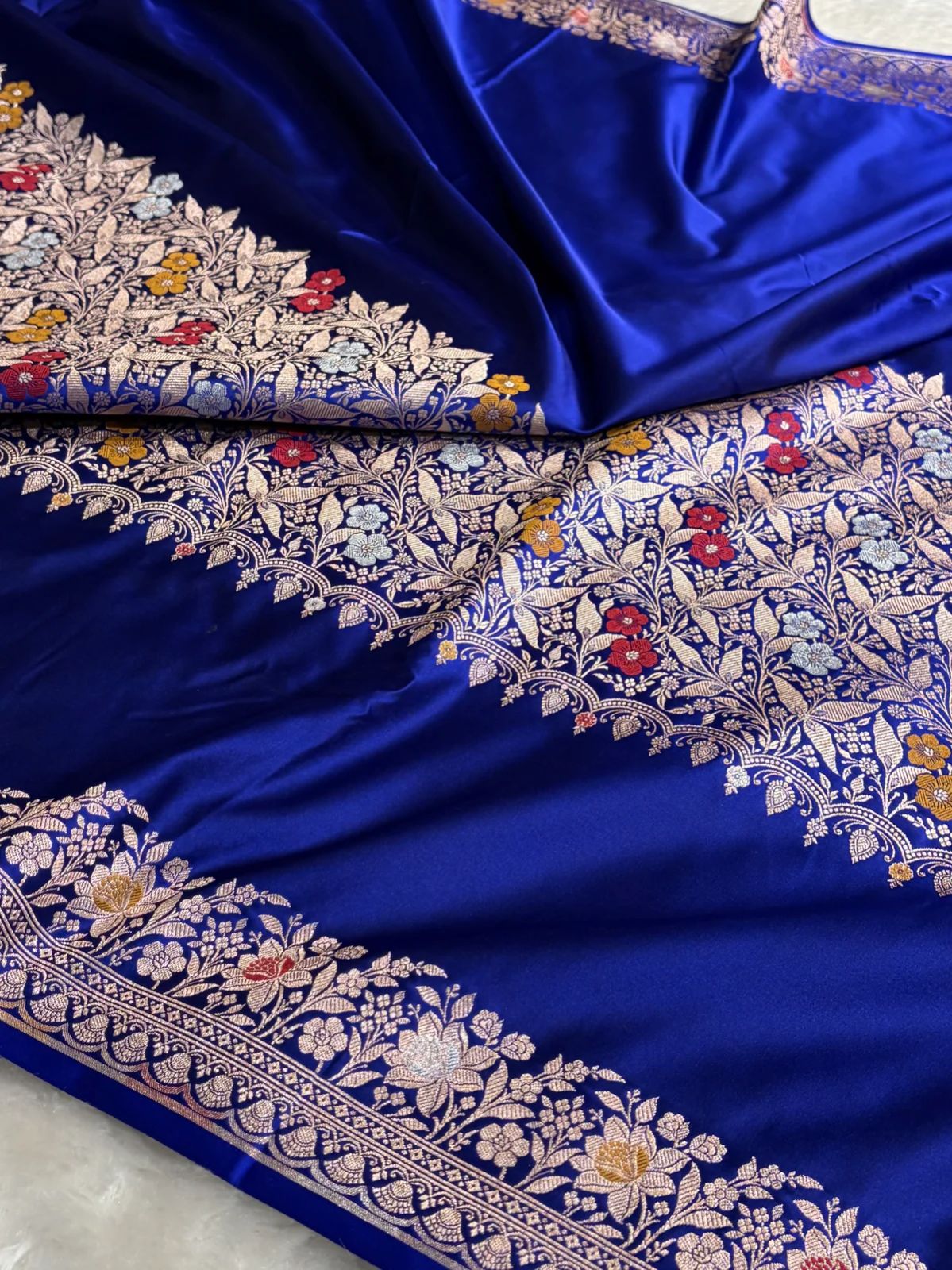 Mashru silk Tilffi cutwork saree